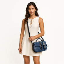 Load image into Gallery viewer, Electra 02 Blue Leather Sling Bag
