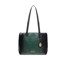 Load image into Gallery viewer, Galaxy 01 Green Leather Tote Bag
