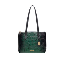 Load image into Gallery viewer, Galaxy 01 Green Leather Tote Bag
