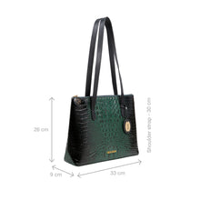 Load image into Gallery viewer, Galaxy 01 Green Leather Tote Bag
