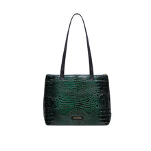 Load image into Gallery viewer, Galaxy 01 Green Leather Tote Bag
