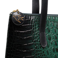 Load image into Gallery viewer, Galaxy 01 Green Leather Tote Bag
