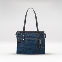 Load image into Gallery viewer, Galaxy 02 Blue Leather Tote Bag
