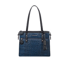 Load image into Gallery viewer, Galaxy 02 Blue Leather Tote Bag
