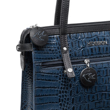Load image into Gallery viewer, Galaxy 02 Blue Leather Tote Bag
