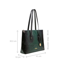 Load image into Gallery viewer, Galaxy 03 Green Leather Tote Bag
