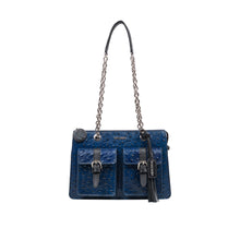 Load image into Gallery viewer, Lunara 02 Blue Leather Shoulder Bag
