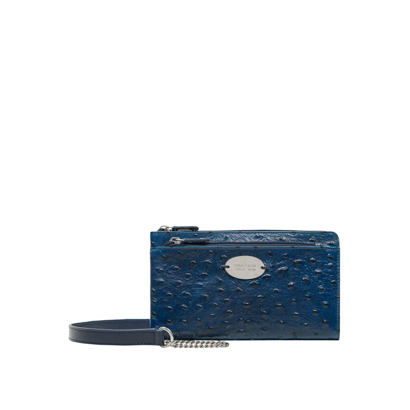 Lunara W2 Blue Leather Sling Wallet