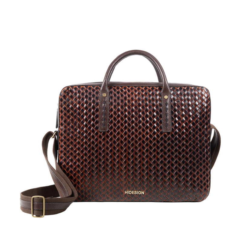 Castor 02 Tan Leather Briefcase