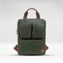 Load image into Gallery viewer, Hydor 03 Green Leather Backpack
