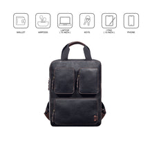 Load image into Gallery viewer, Hydor 03 Black Leather Backpack
