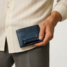 Load image into Gallery viewer, Hydor W2 Blue Leather Bi Fold Wallet
