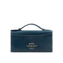 Load image into Gallery viewer, Comtesse W2 Blue Leather Tri-Fold Wallet
