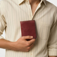Load image into Gallery viewer, Baron W1 Red Leather Bi-Fold Wallet
