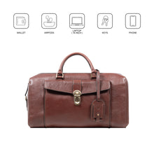 Load image into Gallery viewer, Viscounti 03 Tan Leather Duffle Bag

