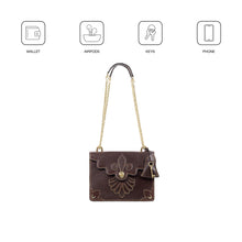 Load image into Gallery viewer, Comtesse 01 Purple Leather Shoulder Bag
