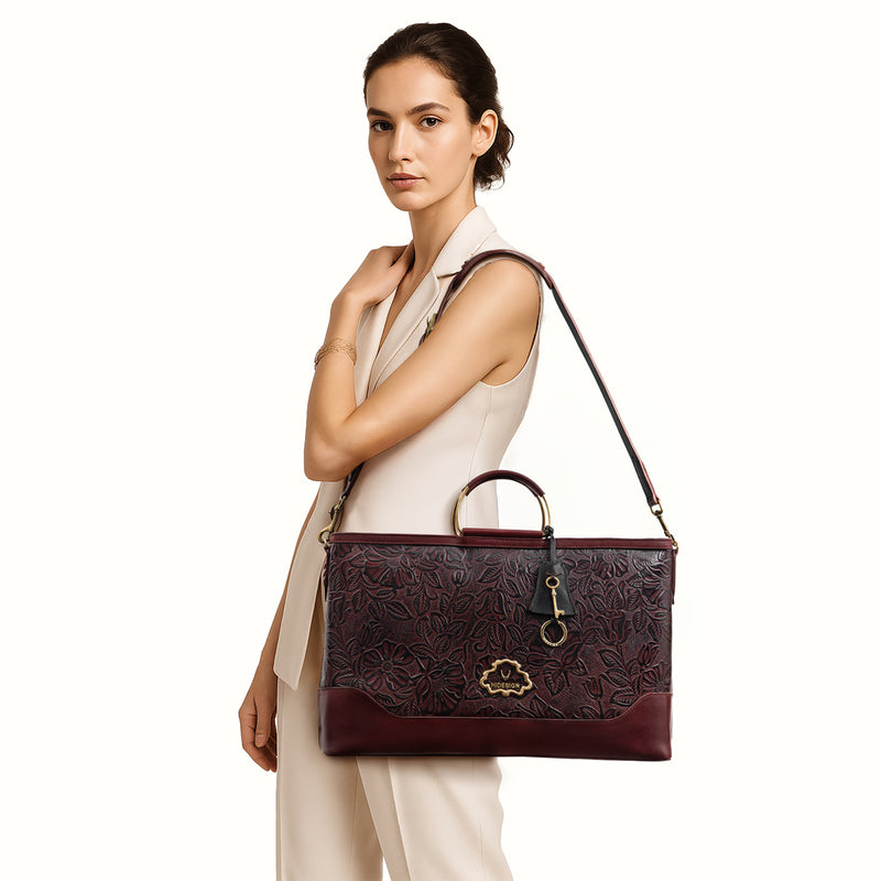 Marquise 04 Red Leather Tote Bag