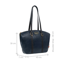Load image into Gallery viewer, Normandie 01 Blue Leather Tote Bag
