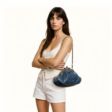 Load image into Gallery viewer, Versailles 02 Blue Leather Sling Bag

