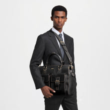 Load image into Gallery viewer, Baron 01 Black Leather Briefcase
