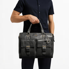 Load image into Gallery viewer, Baron 01 Black Leather Briefcase
