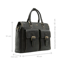 Load image into Gallery viewer, Baron 01 Black Leather Briefcase
