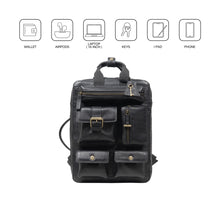 Load image into Gallery viewer, Baron 02 Black Leather Backpack
