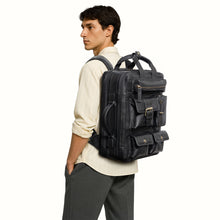 Load image into Gallery viewer, Baron 02 Black Leather Backpack
