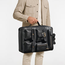 Load image into Gallery viewer, Baron 02 Black Leather Backpack
