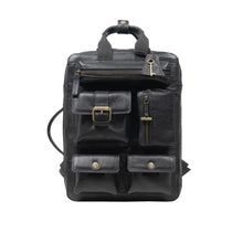 Load image into Gallery viewer, Baron 02 Black Leather Backpack
