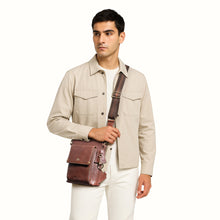 Load image into Gallery viewer, Viscounti 01 Tan Leather Crossbody
