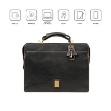 Load image into Gallery viewer, Viscounti 02 Black Leather Briefcase

