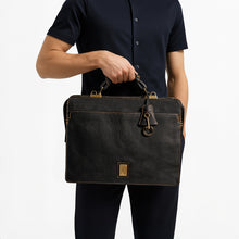 Load image into Gallery viewer, Viscounti 02 Black Leather Briefcase
