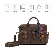 Load image into Gallery viewer, Big Sur 02 Brown Leather Briefcase
