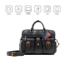 Load image into Gallery viewer, Big Sur 02 Black Leather Briefcase

