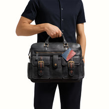 Load image into Gallery viewer, Big Sur 02 Black Leather Briefcase
