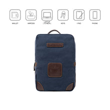 Load image into Gallery viewer, Compass Blue Canvas Backpack
