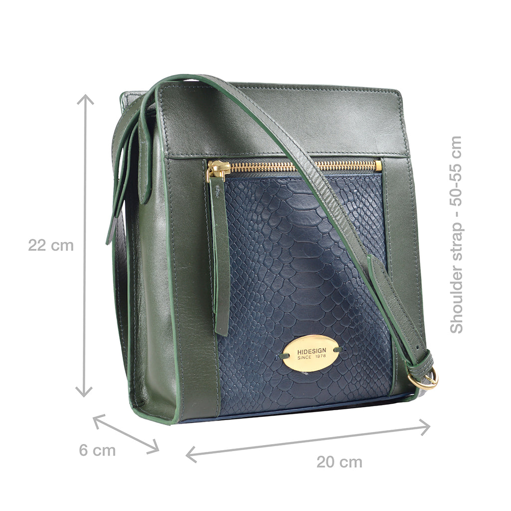 Hidesign Green Textured Leather Structured Shoulder Bag Price in India,  Full Specifications & Offers | DTashion.com