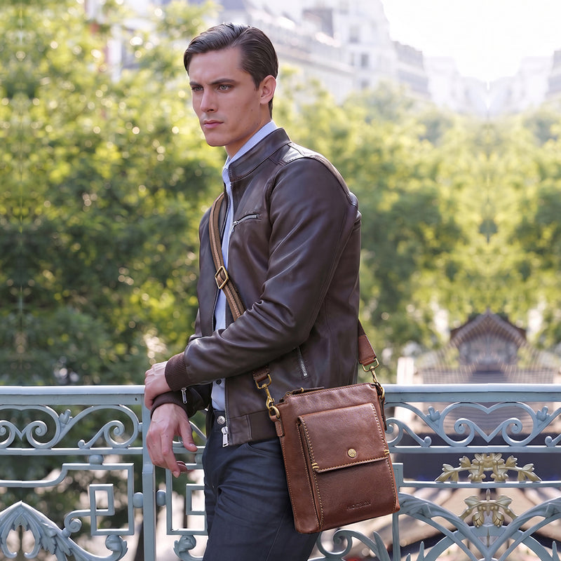 Viscounti 01 Tan Leather Crossbody