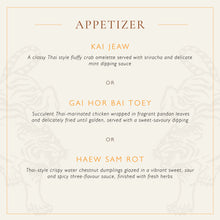 Load image into Gallery viewer, Thai 7-Course dinner with Chef Vina
