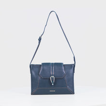 Load and play video in Gallery viewer, Hydor 01 Blue Leather Shoulder Bag
