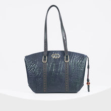 Load and play video in Gallery viewer, Normandie 01 Blue Leather Tote Bag
