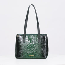 Load and play video in Gallery viewer, Galaxy 01 Green Leather Tote Bag

