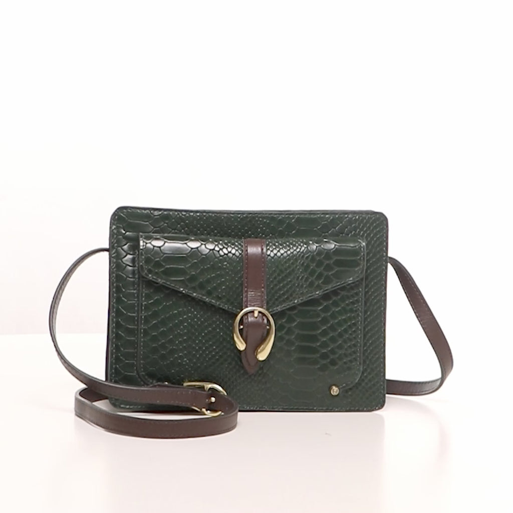 Buy Hidesign Women Green Genuine Leather Sling Bag Online at Best