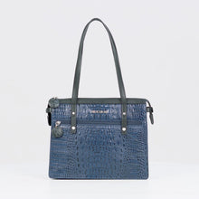 Load and play video in Gallery viewer, Galaxy 02 Blue Leather Tote Bag
