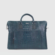 Load and play video in Gallery viewer, Carnegie 02 Blue Leather Laptop Bag

