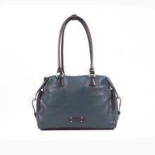 Load and play video in Gallery viewer, Kowloon 02 Blue Leather Tote Bag
