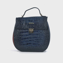 Load and play video in Gallery viewer, Fling 02 Blue Leather Satchel
