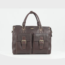 Load and play video in Gallery viewer, Baron 01 Brown Leather Briefcase
