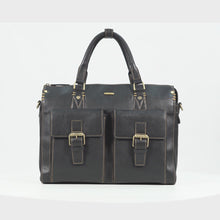 Load and play video in Gallery viewer, Baron 01 Black Leather Briefcase
